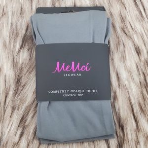 3/$20 MEMOí Grey Control Top Opaque Tights